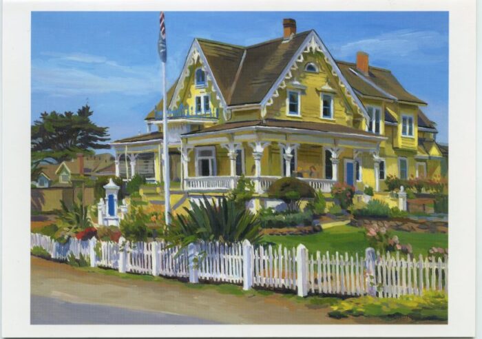 painting of victorian house