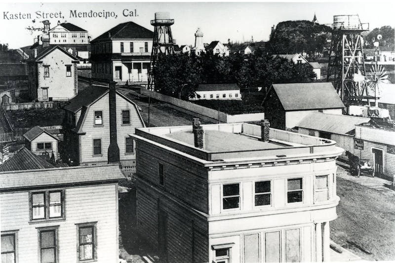 Elevated view of historical buildings