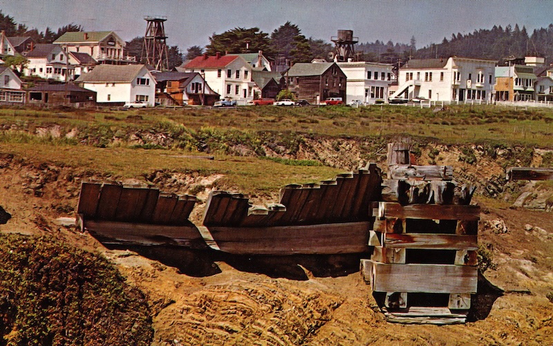 Long distance view of historic buildings